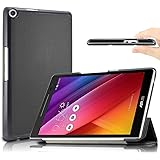ASUS ZenPad 8.0 Z380M Z380KL Z380C Z380KNL タブレット用 ケース ブラック 三つ折 カバー 薄型 軽量型 スタンド機能付き PUレザーケース