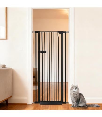 Amazon.co.jp: RAKU ペットゲート 猫 高さ155cm ドア付き 3.5cm柵間隔