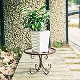 Chen ZhiShan 観葉植物 フラワー スタンド 花台 円形 プランター (銅色の-18CM)