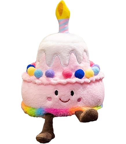 Amazon | バースデーケーキぬいぐるみ ブルーバースデーケーキ
