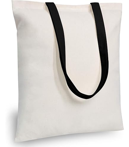 Simply Green Solutions 100% Cotton Canvas Tote Bags – Tri-Color Blank Reusable Shopping Bags, Eco-Friendly & Customizable