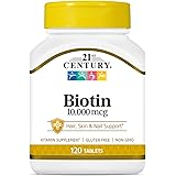 21st Century Biotin Tablets, 10,000 mcg, 120 Count by 21st Century