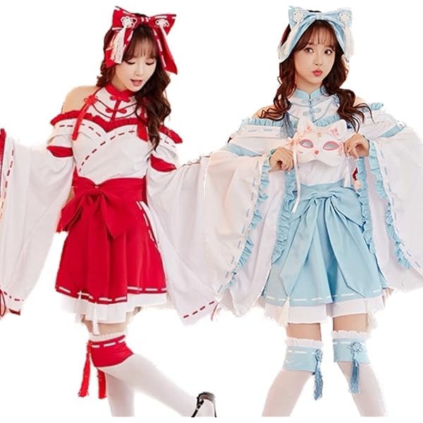 Amazon.co.jp: [Malymoon] コスプレ 巫 キャット 狐 新年 正月 巫女