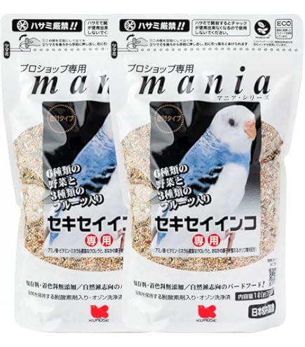 Amazon | 黒 瀬ペットフード マ ニア ma nia セキセイインコ 1L 2個 餌