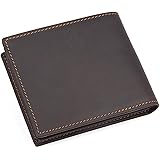 Shith メンズ財布 革財布 二つ折り 旅行 財布 ギフト (色 : Brownish black)