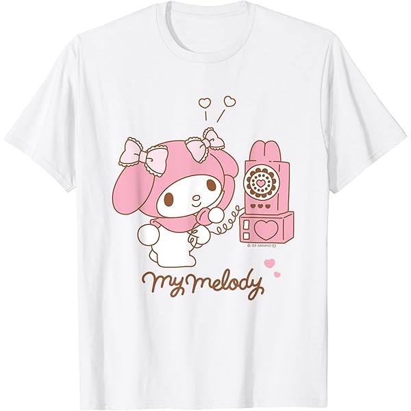 Amazon | マイメロディ でんわ ダークカラー Tシャツ | Tシャツ