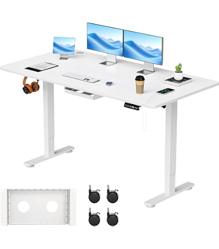 Amazon | Sunon 昇降デスク 電動 昇降式 スタンディング 幅140cm 耐