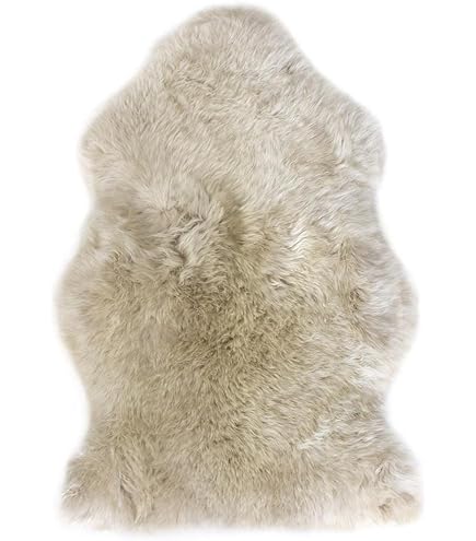 Amazon｜Sunshine Cowhides 100% 本物のヤギ皮ラグ - ベージュ