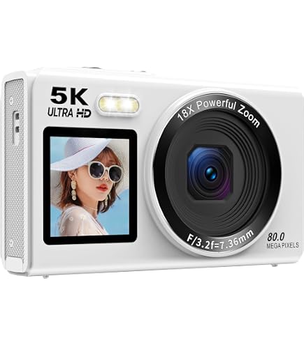 デジカメ5K80MPWIFI機能小型デジタルカメラポケットカメラ8000万高画素