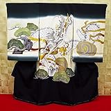 【天空龍と吉祥松・黒緑】 男児　初着　祝着 のしめ 産着 男の子のお宮参り着物 高級 フードセットプレゼント付