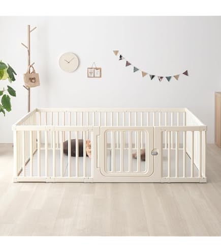 Amazon.co.jp: 木製 ベビーサークル 幅163cm 8枚セット ベビー
