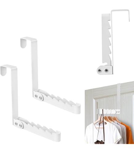 2Pcs Over Door Clothes Hanger,Over Door Hooks Hanger Foldable Coat