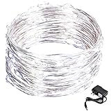 CrazyFire 33ft/10m Copper Wire LED String Lights,100 LEDs Cool White Christmas Lights String For Chr