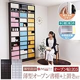 JKプラン MEMORIA 棚板が1cmピッチで可動する 薄型オープン幅120.5 上置きセット ダークブラウン FRM-0102SET-DB