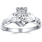 [Bling Jewelry] 女性のティーン .925 の純銀製の誕生石色のカスタマイズ可能のための Sority の姉妹 BFF のケルトのアイルランドの友情の約束 AAA CZ によって模造される宝石類の立方体のジルコニアの王の中心の Clad