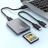 CFexpress カードリーダー タイプB, Rocketek USB 3.1 Gen 2 10Gbps CFExpress B リーダー ポータブルアルミCFExpressメモリーカードアダプター Thunderbolt 3ポート接続 Andro