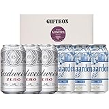 ノンアルコールビール 飲み比べ6缶セット【ギフト/贈り物に最適】バドワイザー ゼロ缶350ml×3、ヒューガルデン ゼロ缶330ml×3 オリジナルボックス入り