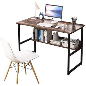 CHY パソコン デスク 平机 机 デスク パソコンテーブル オフィスデスク (ダークブラウン)