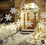 LUCKY CLOVER-A クリスマスプロジェクター回転ライトスポットライトLED白雪水洪水屋外デコレーションステージハロウィンホリデーホームガーデンウォールインテリア照明（白）