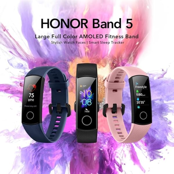Honor Band 5 Smart Bracelet Watch, AMOLED Touch Display, Waterproof Fitness  Tracker, Continuous Heart Rate Tracking - CRS-B19S (Meteorite Black):  Smartwatches: Amazon.com.au