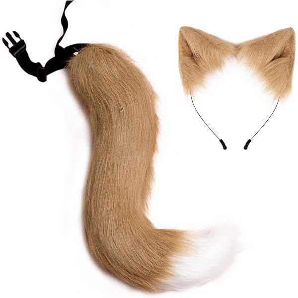 Amazon.co.jp: Anzeho フェイクファーの猫のしっぽと猫の耳の