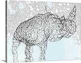 Peter Horjusプレミアムシックラップキャンバス壁アート印刷題名Rhinoceros 40" x 30" 2184116_24_40x30_none