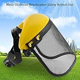 刈払機用 防災面 Haofy 補強シールド セーフティヘルメットハットフルフェイスメッシュバイザーフェイスシールドメッシュバイザーフェイスシールド調節可能メッシュバイザー軽量