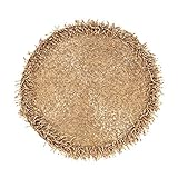 SARO LIFESTYLE 300.GL15R 4-Piece Beaded Design Placemat Set, 15-Inch, Gold, Round [並行輸入品]