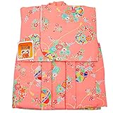 モスリン 一つ身着物 -74- 女の子 初着 祝着 一つ身 友禅 産着 ウール 日本製 羊毛 1歳 サーモンピンク 手鞠
