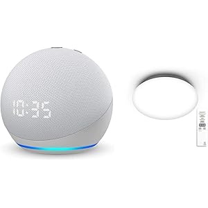 【新型】Echo Dot (エコードット) 第4世代 - 時計付きスマートスピーカー with Alexa、グレーシャー…