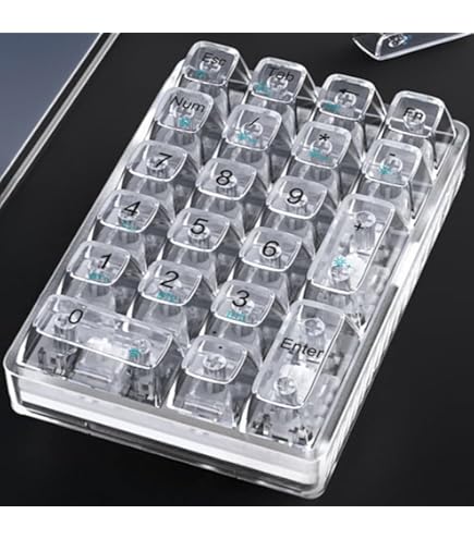 Amazon.co.jp: テンキー、透明スイッチとキーキャップ付き 21