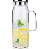 麦茶ポット ピッチャー ポット 直火対応 急須 1500ml テンレス蓋 冷蔵庫 冷水筒 広口 洗いやすい