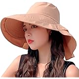 [LeafIn] レディース 帽子 日よけ帽子 UVカット帽子 シェードハット つば広ハット あご紐 調節可能 紫外線対策 通気 夏 秋 アウトドア 旅行用 釣り 登山 ウォーキング ポニーテール穴 サファリハット