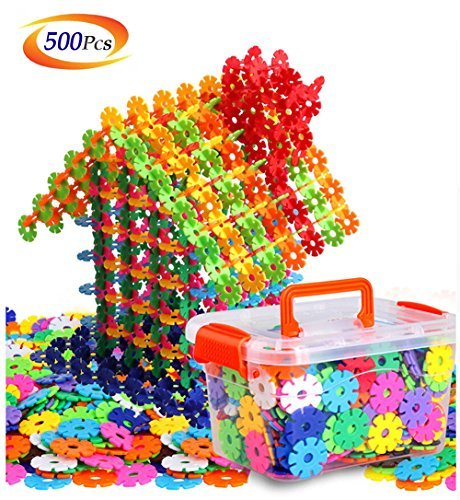 Building Block Toys of 500 Pieces, Gear Flakes Connect Interlocking Plastic Disc, A Creative and Educational Construction Toy Bricks - Best Gift for Boys and Girlsの表紙