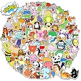 かわいい動物ステッカー 100 枚、動物園の動物ステッカー、ウォーターボトルステッカー、ビニール防水ノートパソコンスケートボードステッカー、大人、ティーン、子供、女の子向けの美しい車用デカールコンピューターステッカー (動物)