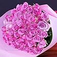 紫バラの花束 バラギフト専門店のマミーローズ 選べるバラ本数セレクト 贈り物の豪華な紫バラの花束 パープルローズ purple rose bouquet(生花) (59本)