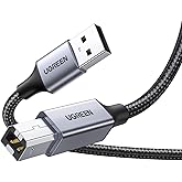 UGREEN USB Printer Cable Braided USB 2.0 Printing Cord Type A Male to Type B Male Scanner Lead High Speed USB A to B Lead Com