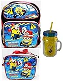 Despicable Me Danger! Minion At Work 14 School Backpack and Insulated Lunch Bag Set Including 12oz C