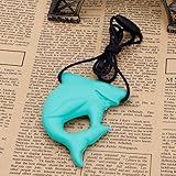 4 cute-baby-shark-pendant-silicone-teething-teether-necklace-chewable-jewelry