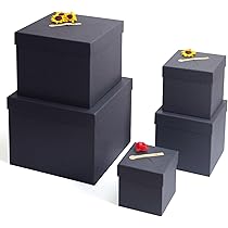 Amazon | プレゼント用のブラックギフトボックス - サイズ違いの5個の