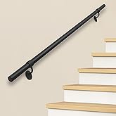 Muzata 5ft Staircase Handrail Black Pipe Handrail Staircase Steps Hand ...