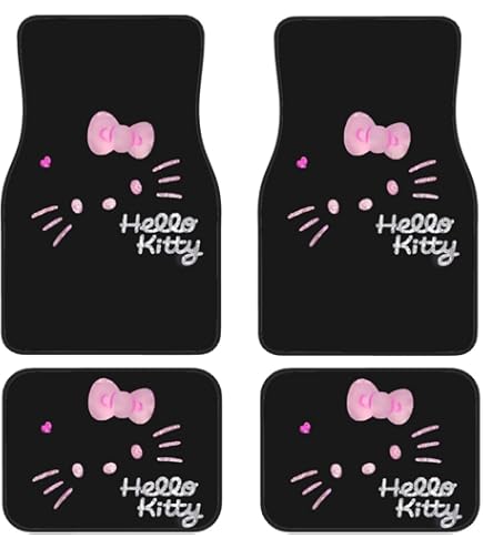 Amazon | ヒョウ柄 ハローキティ カーマット 4点セット フロアマット