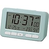 リズム(RHYTHM) 目覚まし時計 電波時計 電子音 アラーム (スヌーズ 付) 温度計 湿度計 カレンダー ブルー 7.8×12×5.4cm フィットウェーブ D234 8RZ234SR04