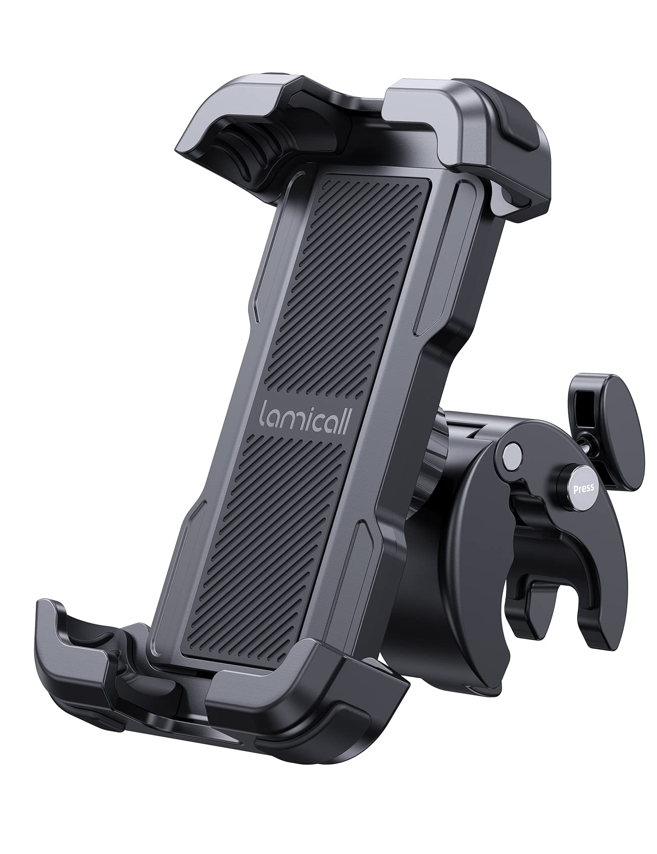Lamicall 片手操作 自転車用 スマホ ホルダー スタンド : 簡単取付 ロードバイク ワンタッチ スマートフォン ホルダー 携帯ホルダー 黒 | オートバイ バイク用 スマホ固定 360度回転 防振 iPhone 17 17pro Air i