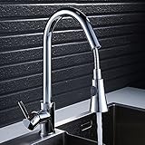 Wrightjp キッチン蛇口 キッチン水栓 シャワー 混合栓 ホース引き出し式　シングルレバー　台付　ハンドシャワー ホース付き 360°引き出せる　引き出しノズル