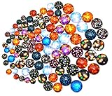 starPG 星 図柄付き 円形 ガラス カボション 12mm 16mm 20mm 25mm 各24個 計96個 アソート