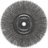 Weiler Vortec Pro Narrow Face Wire Wheel Brush, Round Hole, Carbon Steel, Crimped Wire, 8' Diameter,