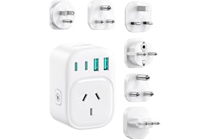 LENCENT Universal Travel Adapter,Type B/E/F/D/G/L/M International Plug | Worldwide Power Adapter Set for US, UK, EU, Japan, India, Bali, Thailand, Vietnam, South Africa, South Korea