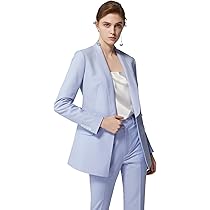 【美品】レミュー レディース スーツセットアップ パンツ REDA 青 L セットアップ パンツスーツ レディース 2点セット きれいめ