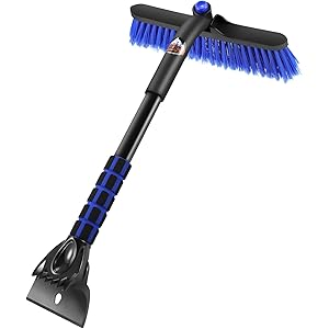SEG Direct 66CMスノーブラシ、アイススクレーパー、厚いブラシの毛と頑丈なアイスブレイク、車のSUV風防、ミ…